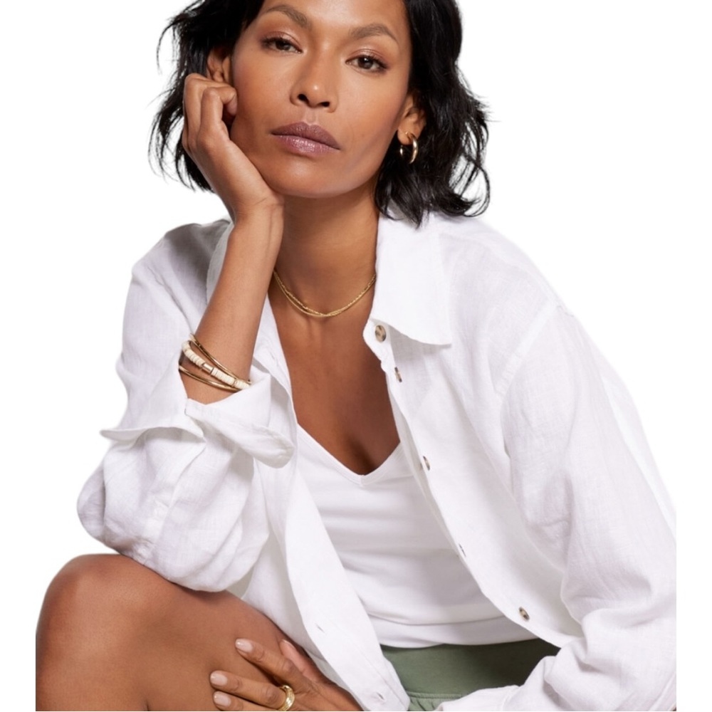 SANCTUARY Relaxed Linen Shirt Size S